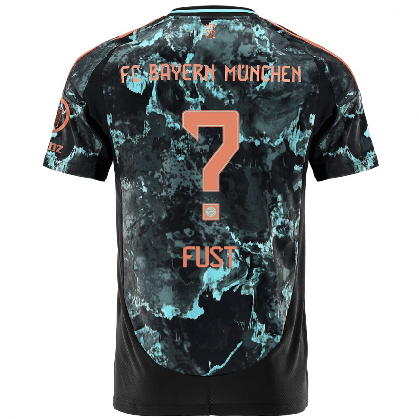 Kids Football Leon Fust #0 Black Away Jersey 2024/25 T-Shirt Nz