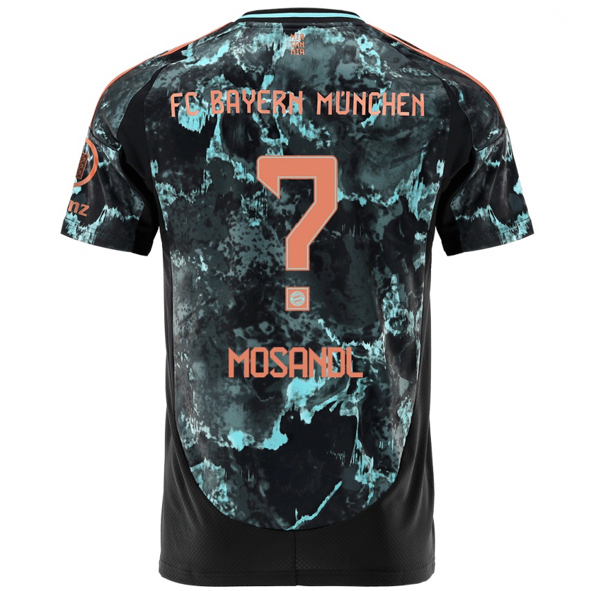 Kids Football Moritz Mosandl #0 Black Away Jersey 2024/25 T-Shirt Nz