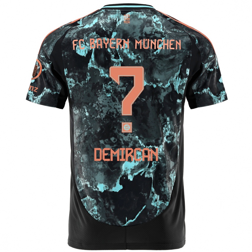 Kids Football Emirhan Demircan #0 Black Away Jersey 2024/25 T-Shirt Nz