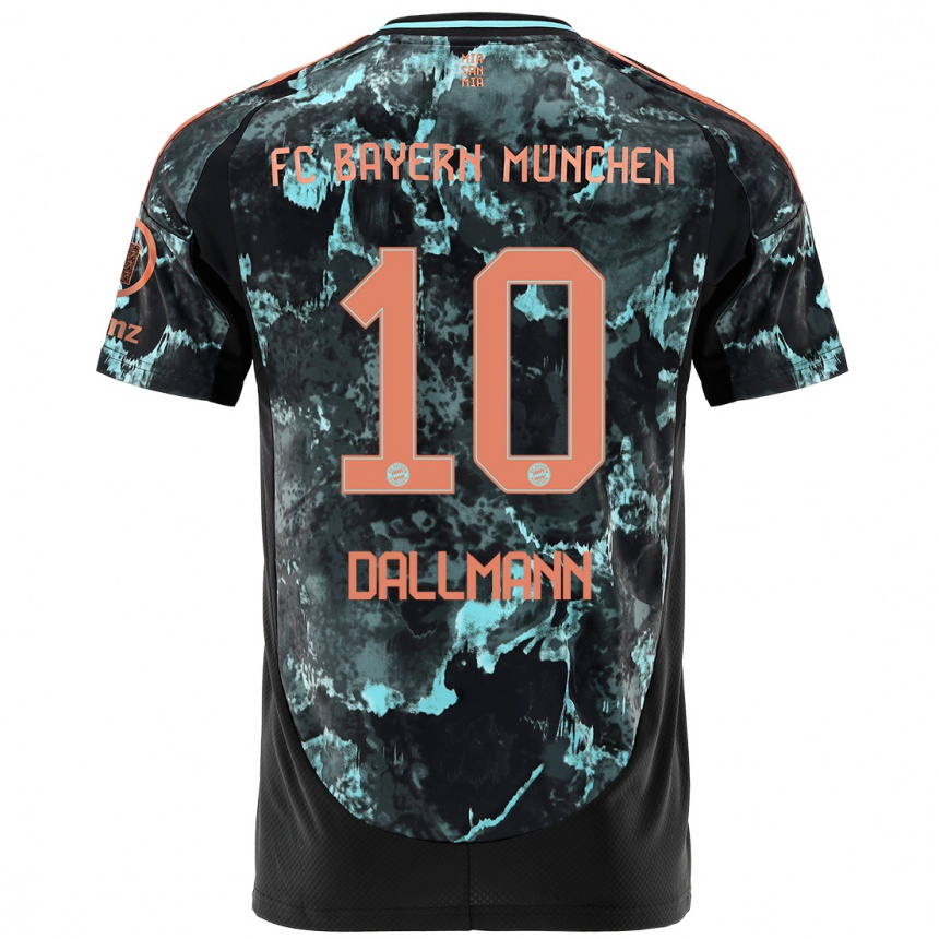 Kids Football Linda Dallmann #10 Black Away Jersey 2024/25 T-Shirt Nz