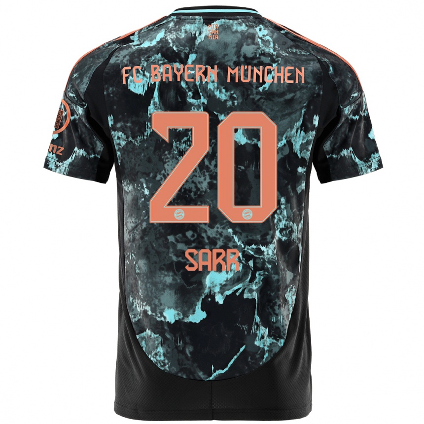 Kids Football Bouna Sarr #20 Black Away Jersey 2024/25 T-Shirt Nz