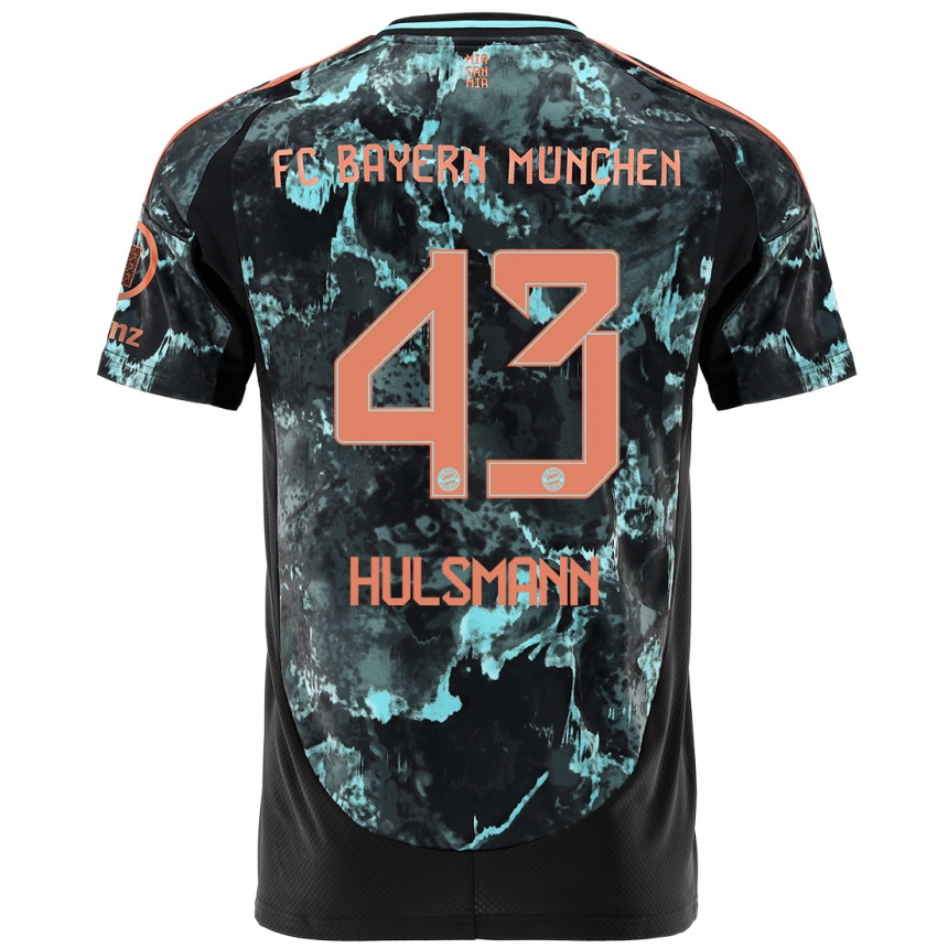 Kids Football Tom Hulsmann #43 Black Away Jersey 2024/25 T-Shirt Nz