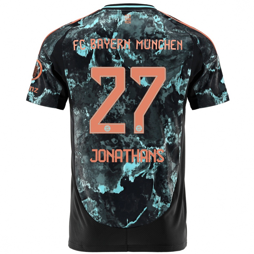 Kids Football David Jonathans #27 Black Away Jersey 2024/25 T-Shirt Nz