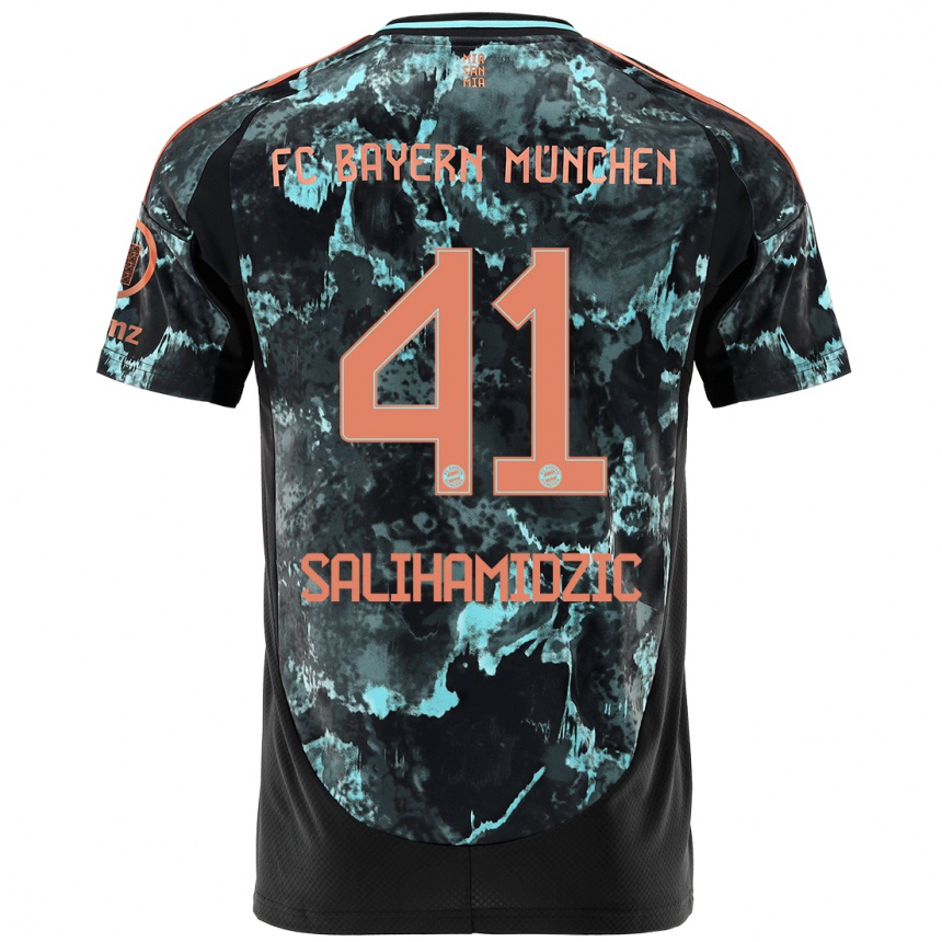 Kids Football Nick Salihamidzic #41 Black Away Jersey 2024/25 T-Shirt Nz