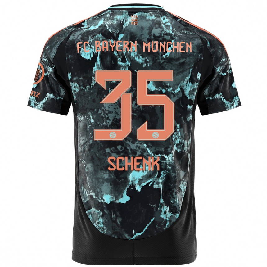 Kids Football Johannes Schenk #35 Black Away Jersey 2024/25 T-Shirt Nz