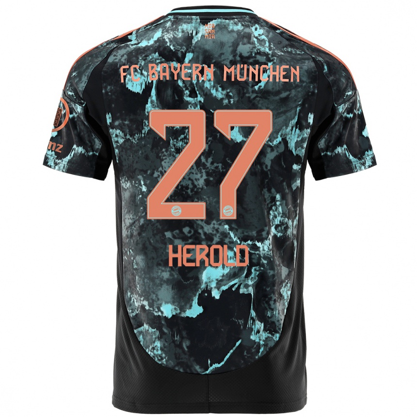 Kids Football David Herold #27 Black Away Jersey 2024/25 T-Shirt Nz