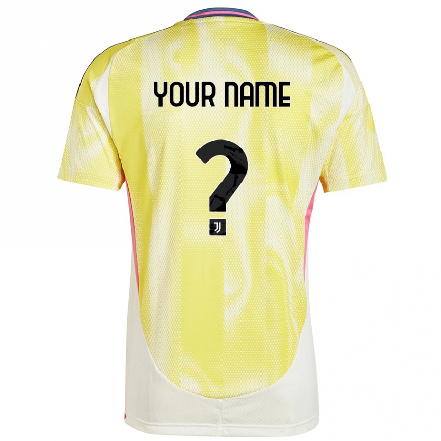 Kids Football Your Name #0 Solar Yellow Away Jersey 2024/25 T-Shirt Nz