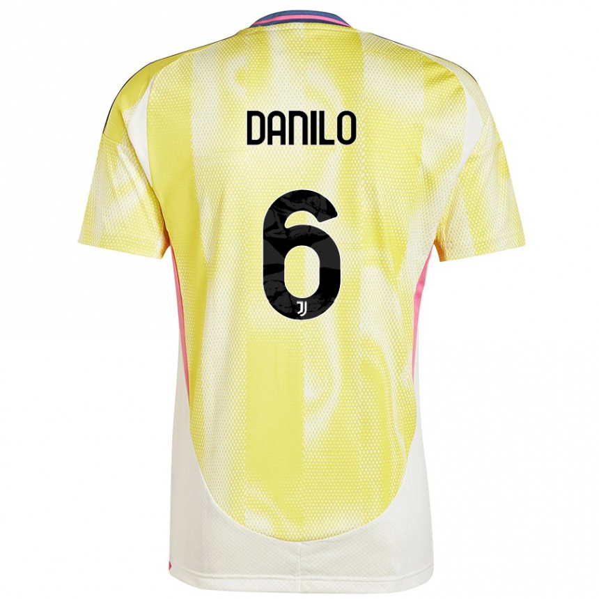 Kids Football Danilo #6 Solar Yellow Away Jersey 2024/25 T-Shirt Nz