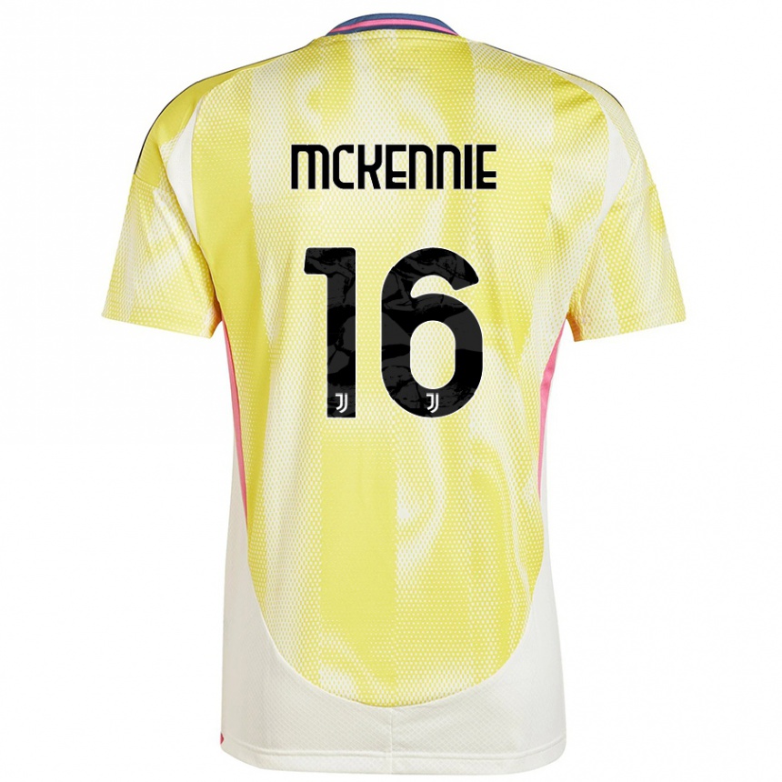 Kids Football Weston Mckennie #16 Solar Yellow Away Jersey 2024/25 T-Shirt Nz