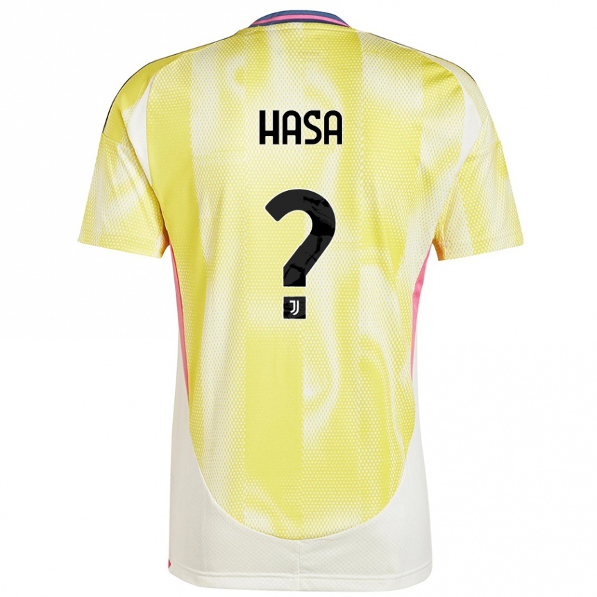 Kids Football Luis Hasa #0 Solar Yellow Away Jersey 2024/25 T-Shirt Nz