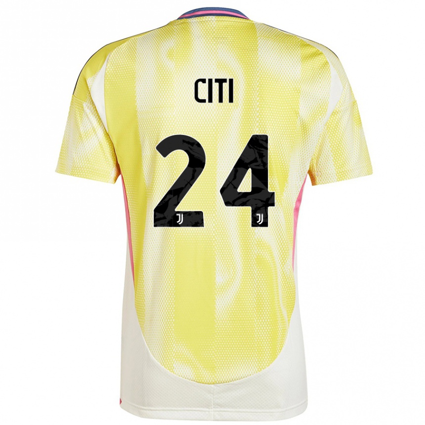 Kids Football Alessandro Citi #24 Solar Yellow Away Jersey 2024/25 T-Shirt Nz