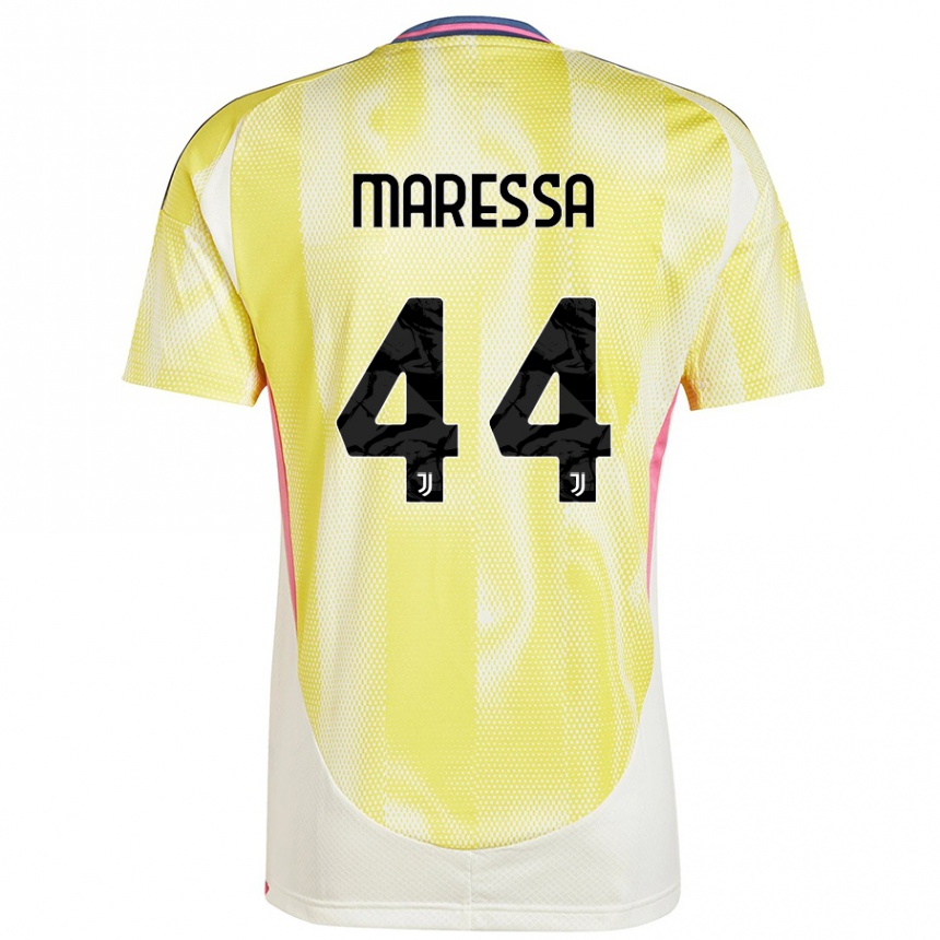 Kids Football Tommaso Maressa #44 Solar Yellow Away Jersey 2024/25 T-Shirt Nz