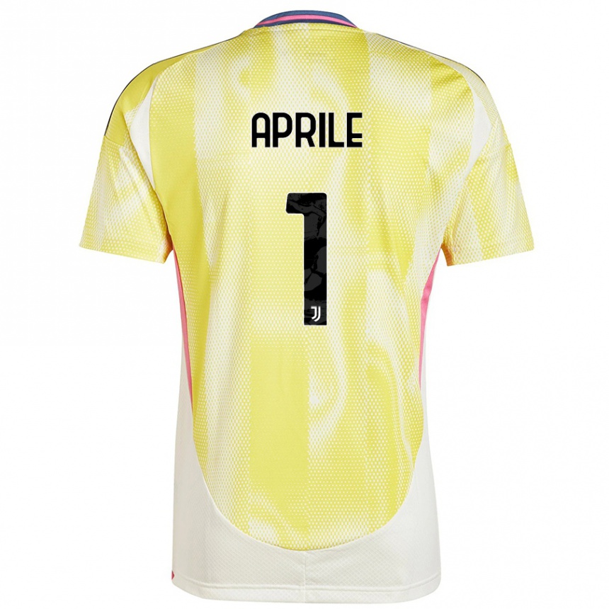 Kids Football Roberta Aprile #1 Solar Yellow Away Jersey 2024/25 T-Shirt Nz