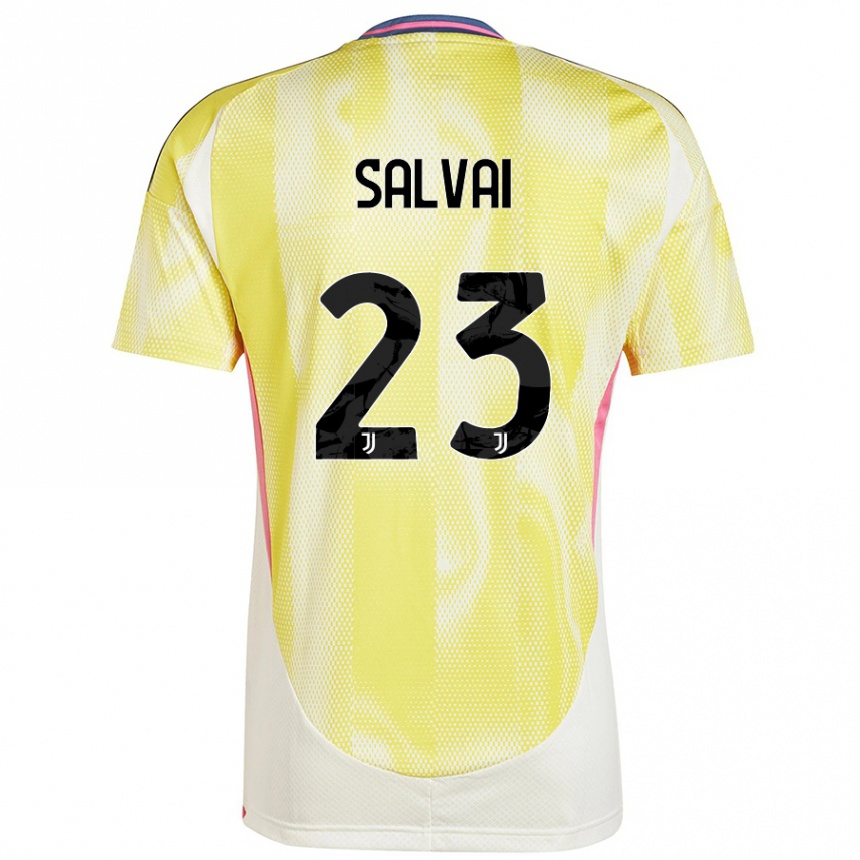 Kids Football Cecilia Salvai #23 Solar Yellow Away Jersey 2024/25 T-Shirt Nz