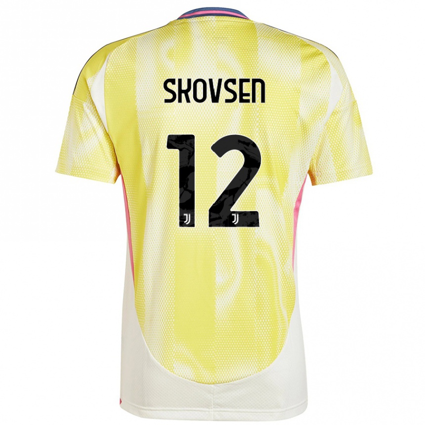 Kids Football Matilde Lundorf Skovsen #12 Solar Yellow Away Jersey 2024/25 T-Shirt Nz