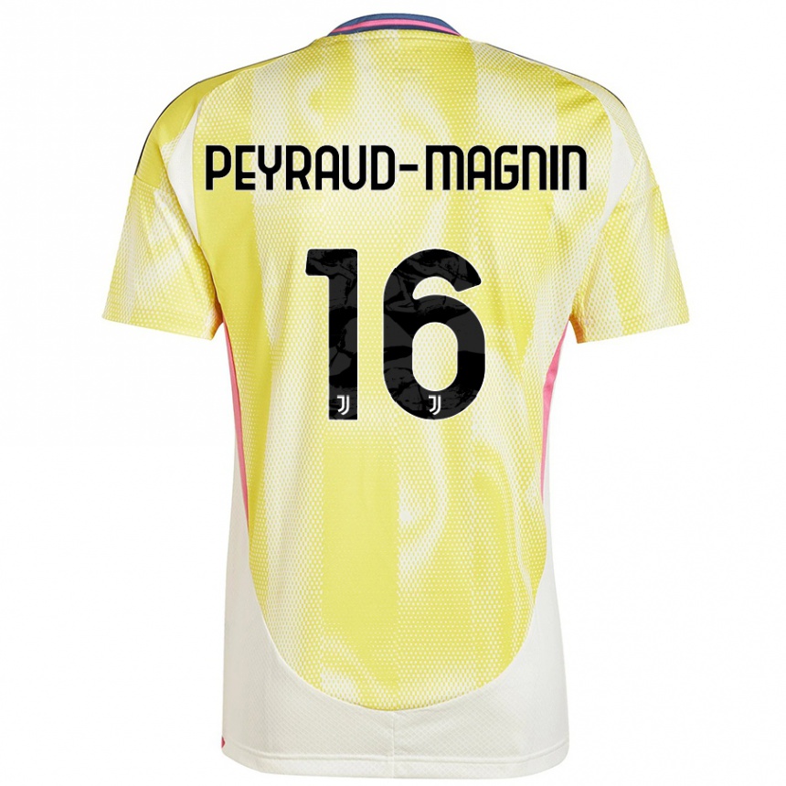 Kids Football Pauline Peyraud-Magnin #16 Solar Yellow Away Jersey 2024/25 T-Shirt Nz