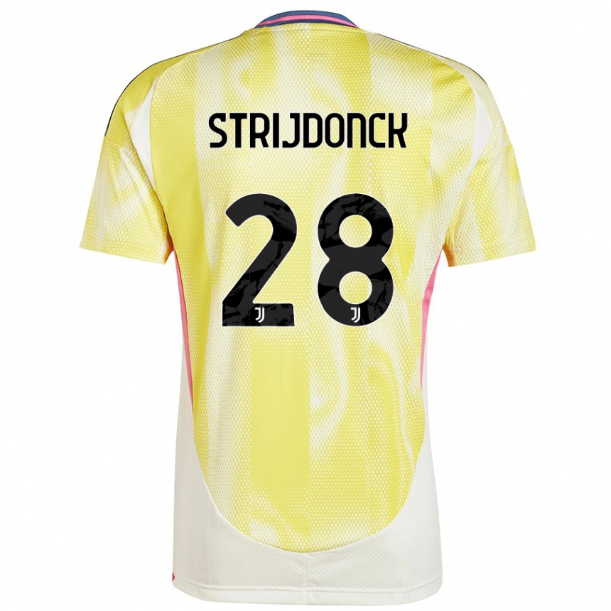 Kids Football Bayron Strijdonck #28 Solar Yellow Away Jersey 2024/25 T-Shirt Nz