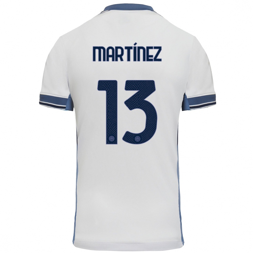 Kids Football Josep Martínez #13 White Grey Away Jersey 2024/25 T-Shirt Nz