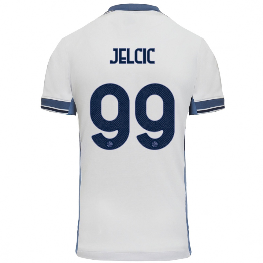 Kids Football Maja Jelčić #99 White Grey Away Jersey 2024/25 T-Shirt Nz