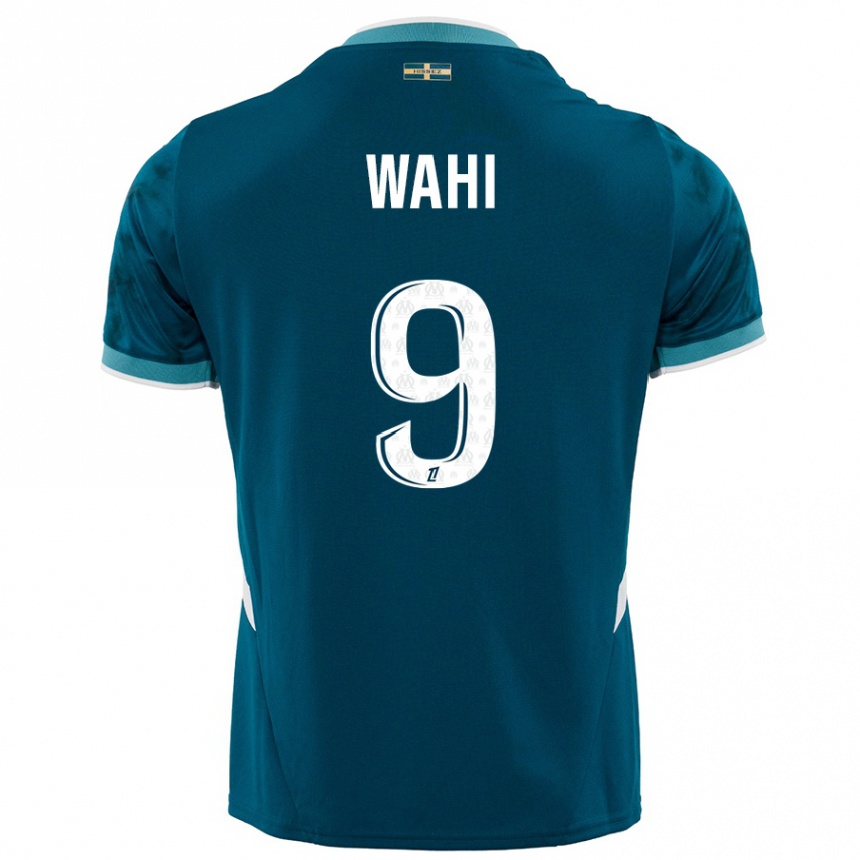 Kids Football Elye Wahi #9 Turquoise Blue Away Jersey 2024/25 T-Shirt Nz