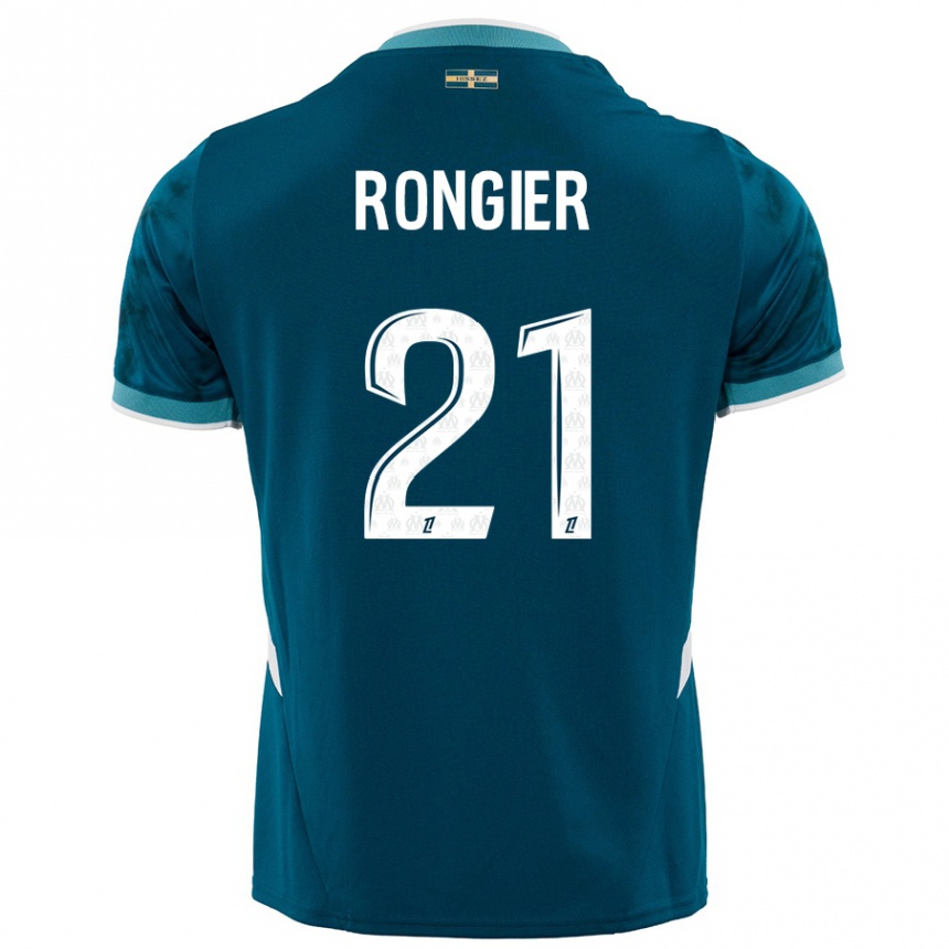 Kids Football Valentin Rongier #21 Turquoise Blue Away Jersey 2024/25 T-Shirt Nz