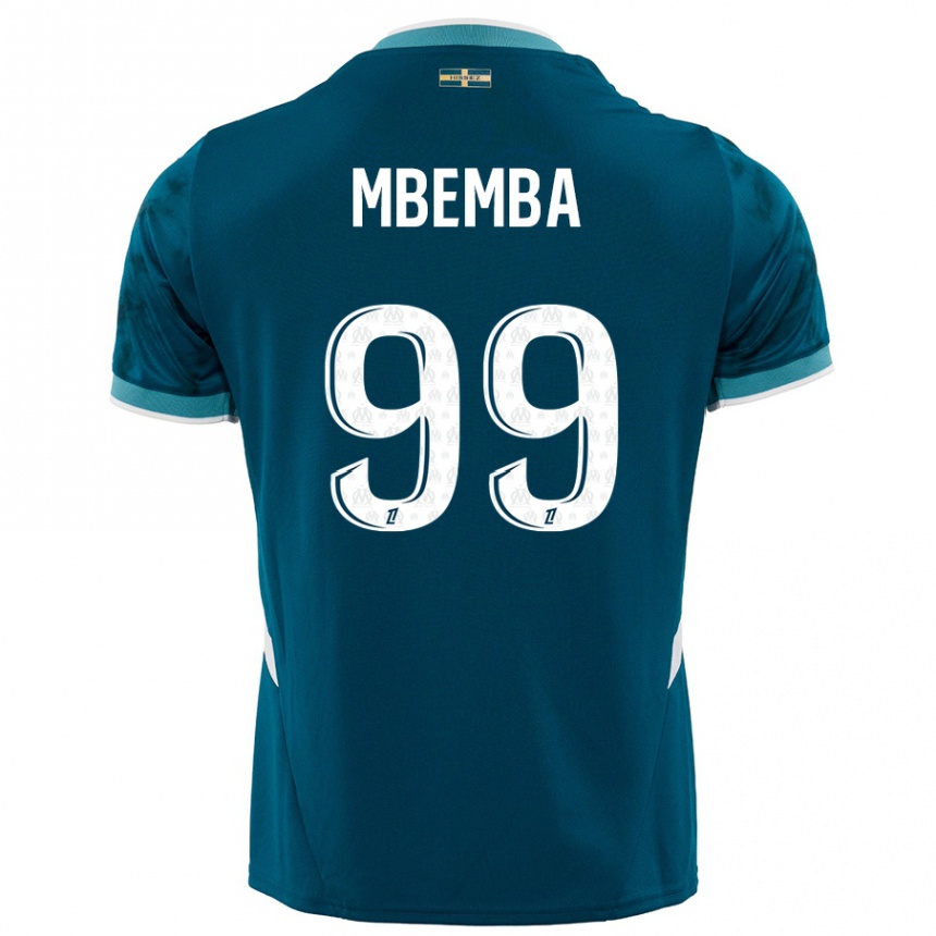 Kids Football Chancel Mbemba #99 Turquoise Blue Away Jersey 2024/25 T-Shirt Nz