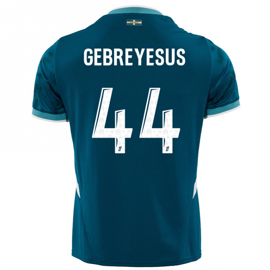 Kids Football Esey Gebreyesus #44 Turquoise Blue Away Jersey 2024/25 T-Shirt Nz