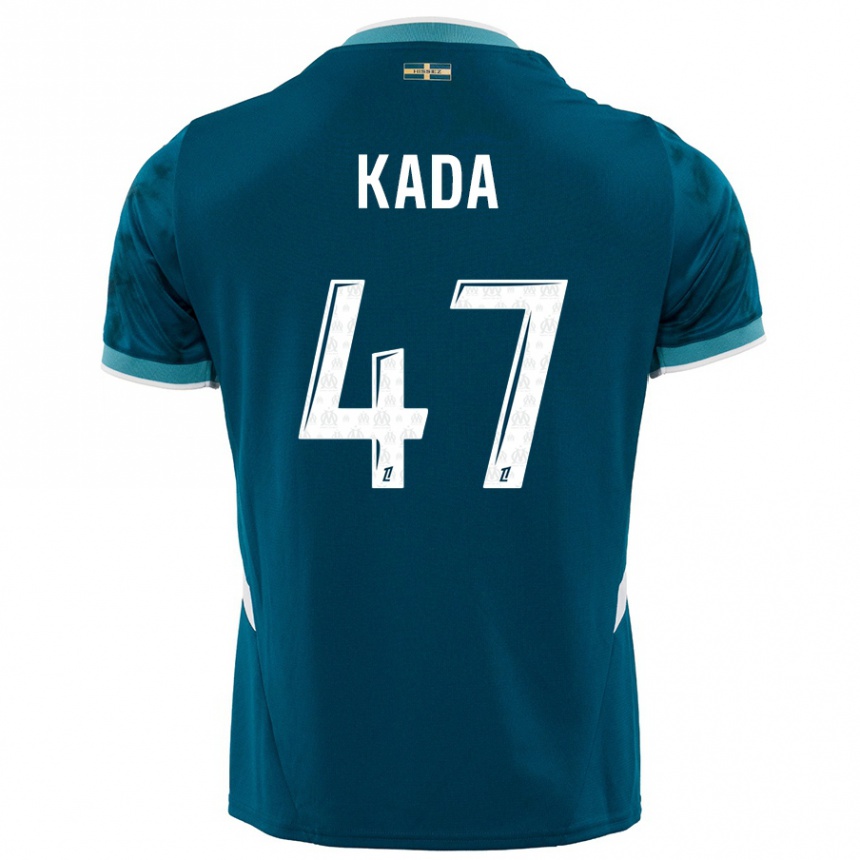 Kids Football Joakim Kada #47 Turquoise Blue Away Jersey 2024/25 T-Shirt Nz