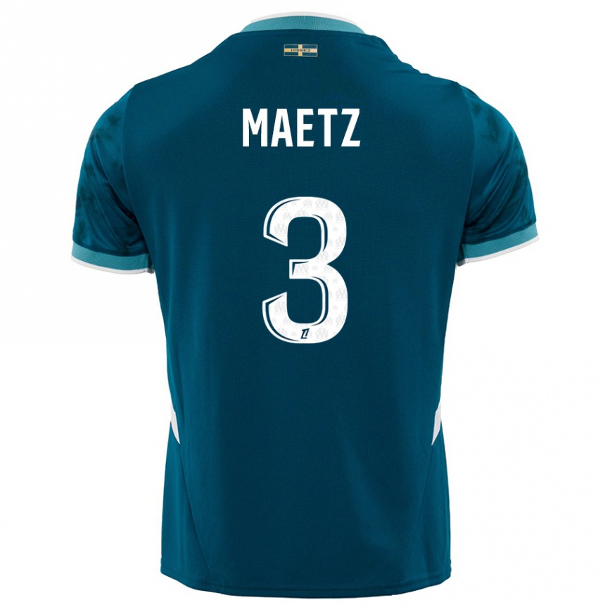 Kids Football Agathe Maetz #3 Turquoise Blue Away Jersey 2024/25 T-Shirt Nz