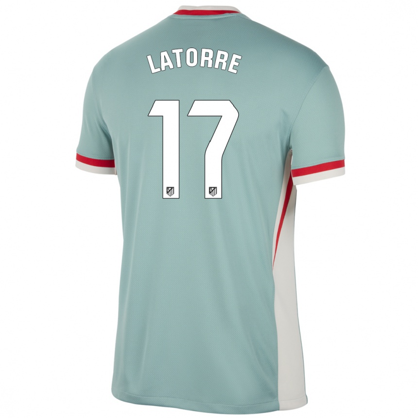 Kids Football Barbara Latorre #17 Light Beige Blue Away Jersey 2024/25 T-Shirt Nz