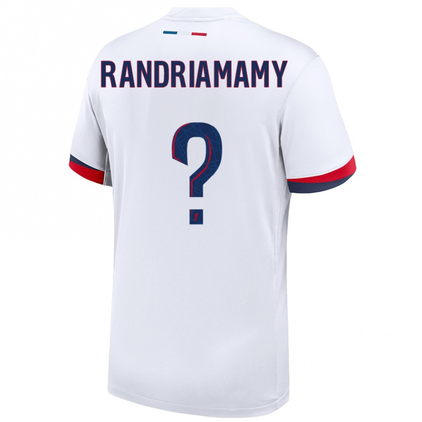 Kids Football Mathyas Randriamamy #0 White Blue Red Away Jersey 2024/25 T-Shirt Nz