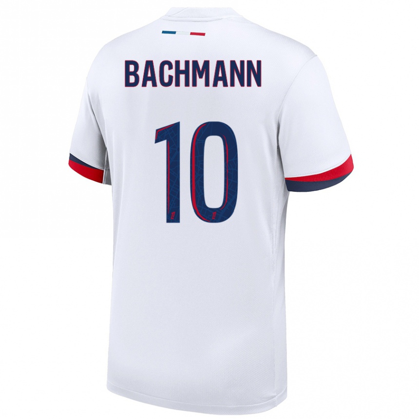 Kids Football Ramona Bachmann #10 White Blue Red Away Jersey 2024/25 T-Shirt Nz