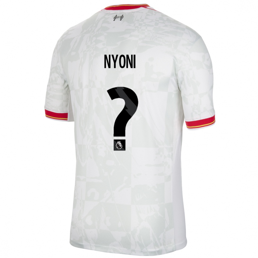 Kids Football Trey Nyoni #0 White Red Black Third Jersey 2024/25 T-Shirt Nz