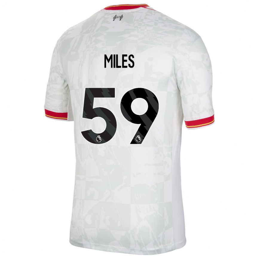 Kids Football Terence Miles #59 White Red Black Third Jersey 2024/25 T-Shirt Nz