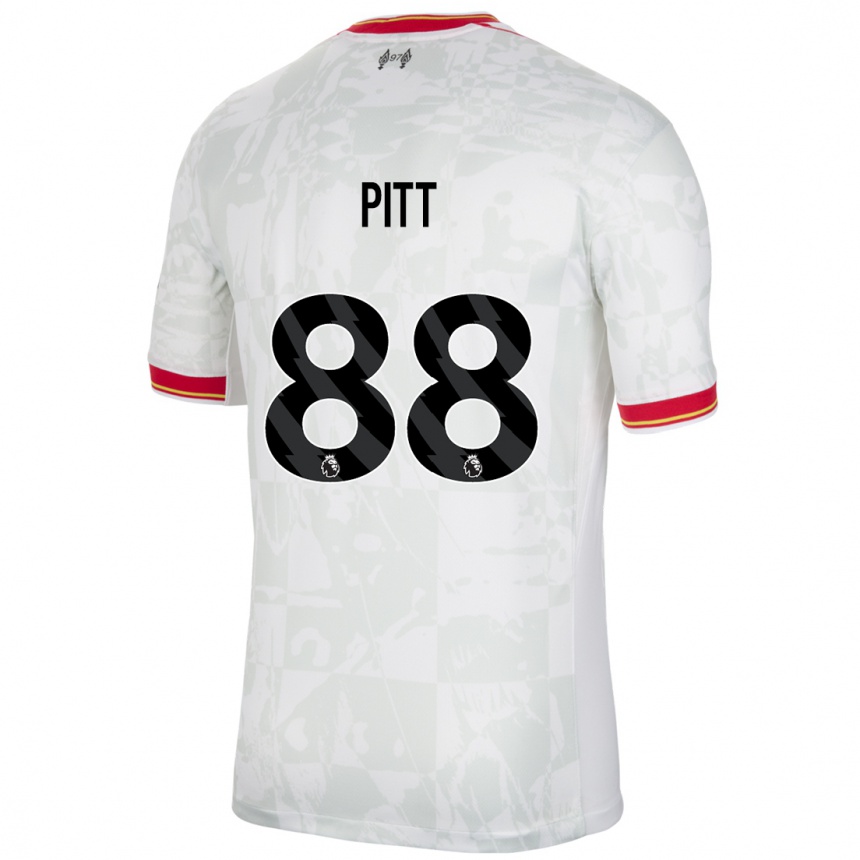 Kids Football Lucas Pitt #88 White Red Black Third Jersey 2024/25 T-Shirt Nz