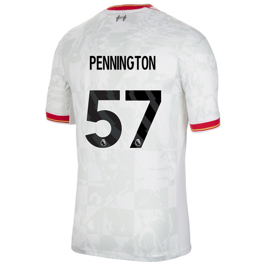 Kids Football Cody Pennington #57 White Red Black Third Jersey 2024/25 T-Shirt Nz