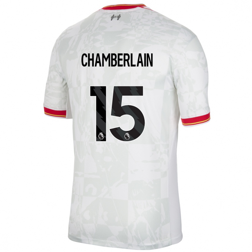 Kids Football Alex Oxlade Chamberlain #15 White Red Black Third Jersey 2024/25 T-Shirt Nz