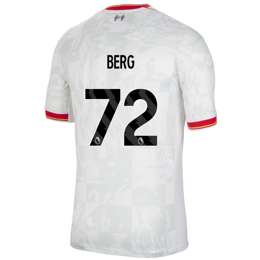 Kids Football Sepp Van Den Berg #72 White Red Black Third Jersey 2024/25 T-Shirt Nz