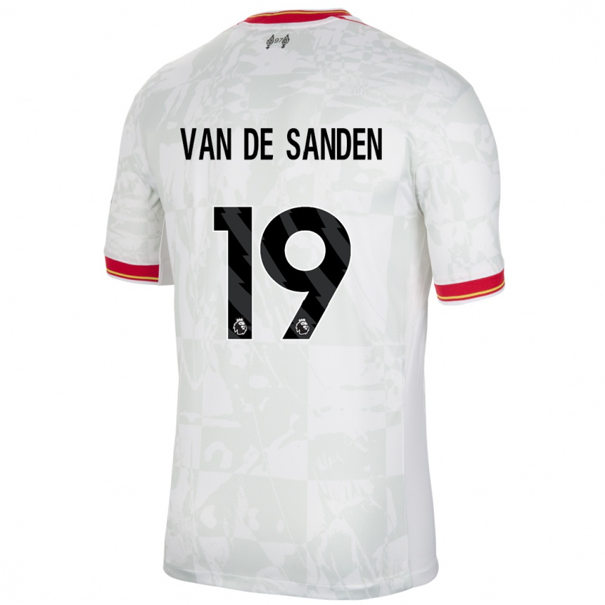 Kids Football Shanice Van De Sanden #19 White Red Black Third Jersey 2024/25 T-Shirt Nz