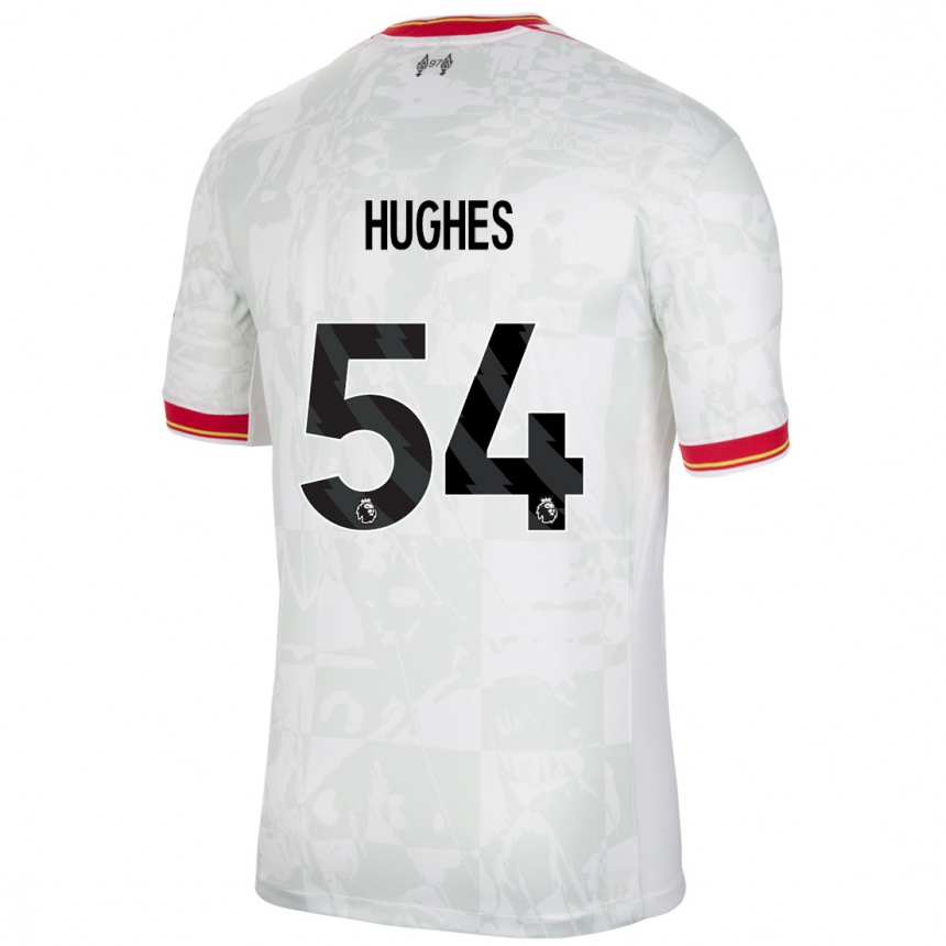 Kids Football Liam Hughes #54 White Red Black Third Jersey 2024/25 T-Shirt Nz