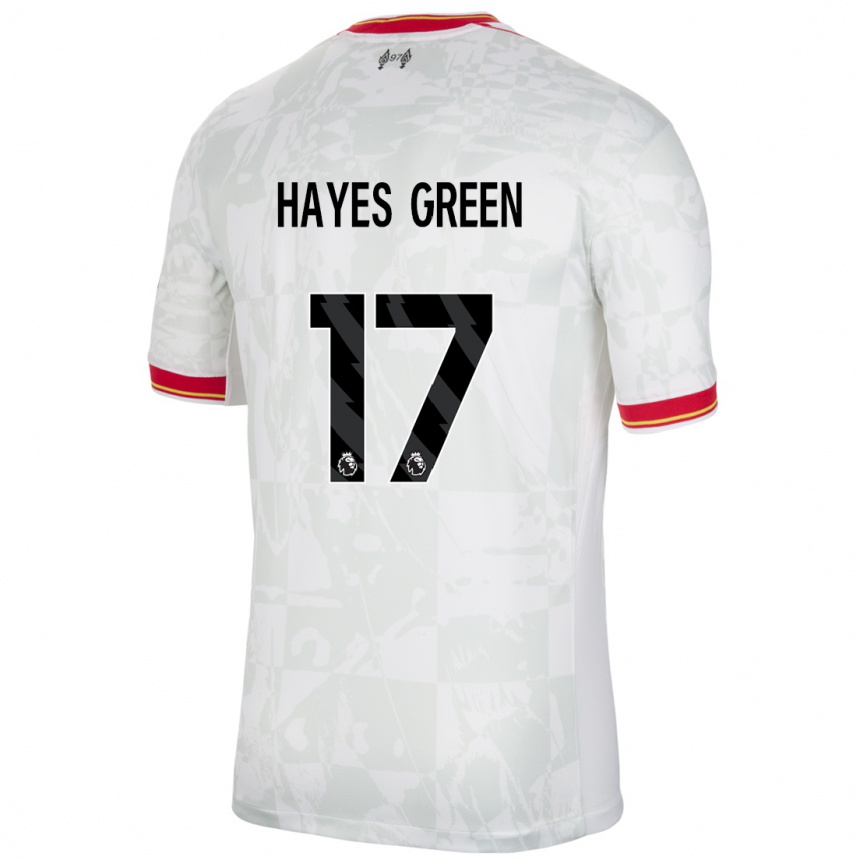 Kids Football Charlie Hayes-Green #17 White Red Black Third Jersey 2024/25 T-Shirt Nz