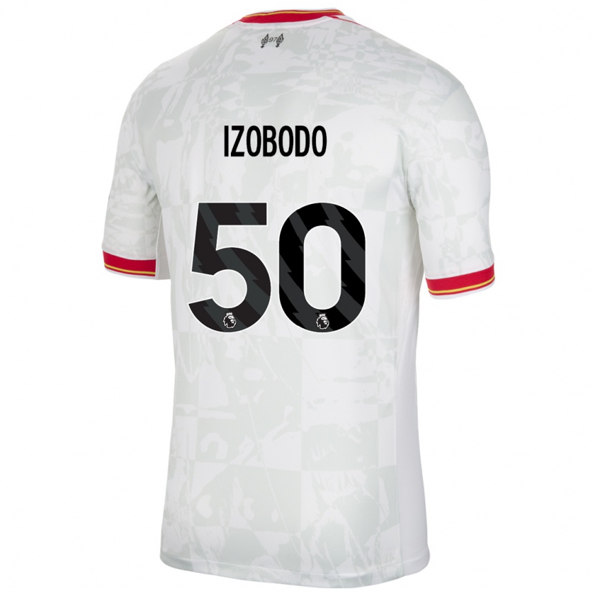 Kids Football Elijah Izobodo John #50 White Red Black Third Jersey 2024/25 T-Shirt Nz