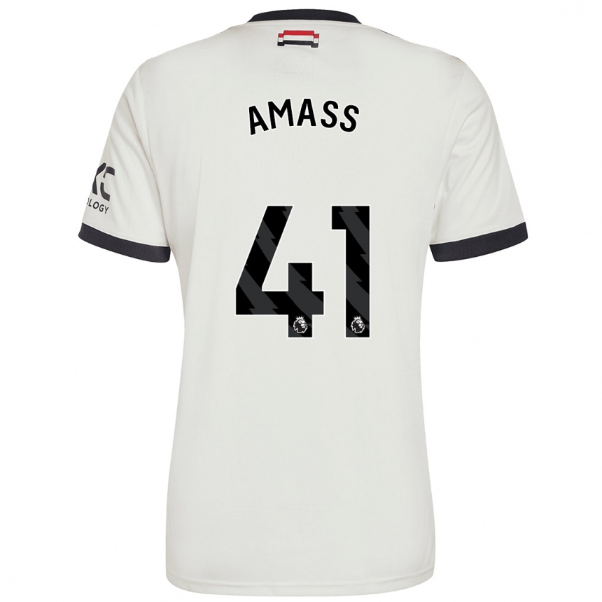 Kids Football Harry Amass #41 Off White Third Jersey 2024/25 T-Shirt Nz