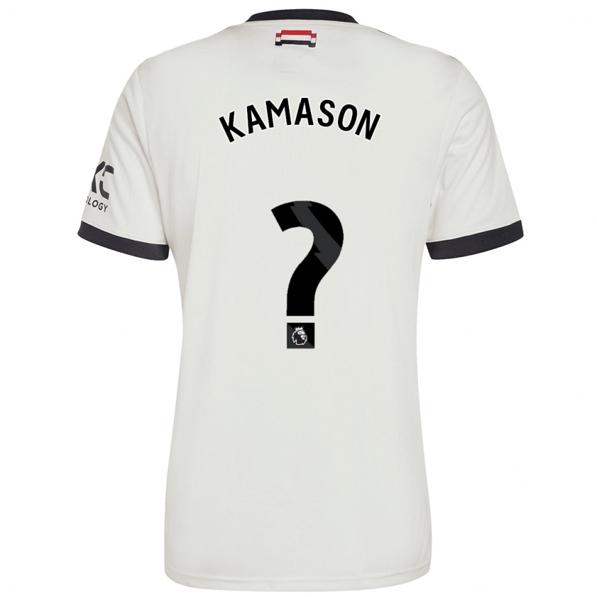 Kids Football Jaydan Kamason #0 Off White Third Jersey 2024/25 T-Shirt Nz