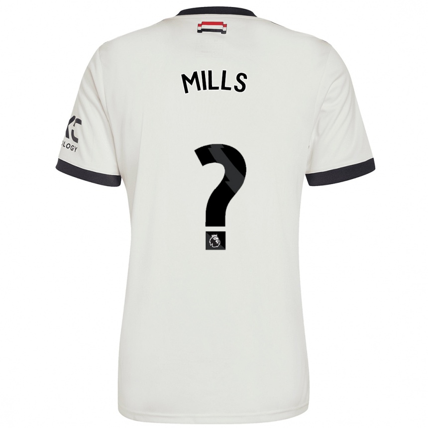 Kids Football Albert Mills #0 Off White Third Jersey 2024/25 T-Shirt Nz