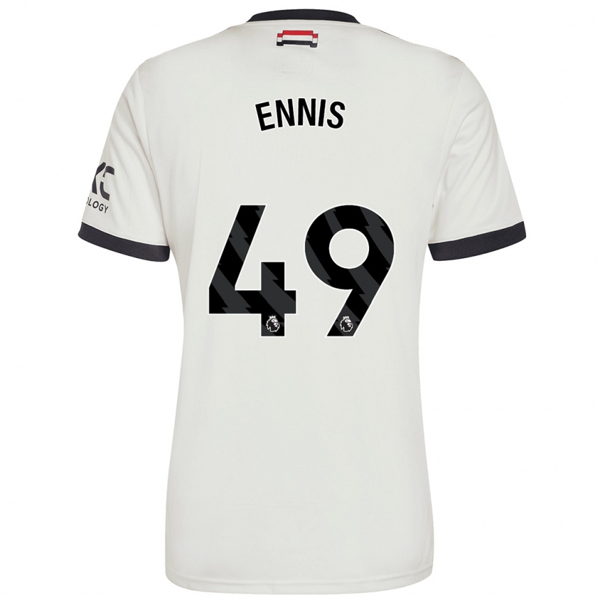 Kids Football Ethan Ennis #49 Off White Third Jersey 2024/25 T-Shirt Nz