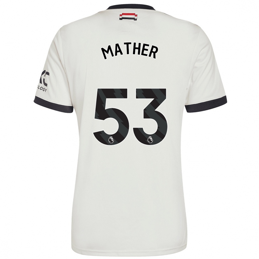 Kids Football Sam Mather #53 Off White Third Jersey 2024/25 T-Shirt Nz