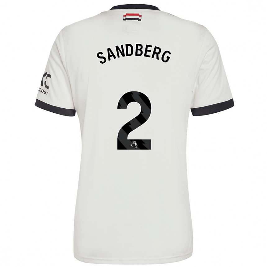 Kids Football Anna Sandberg #2 Off White Third Jersey 2024/25 T-Shirt Nz