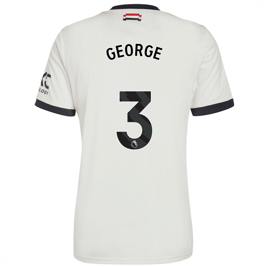 Kids Football Gabby George #3 Off White Third Jersey 2024/25 T-Shirt Nz