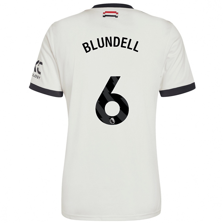 Kids Football Hannah Blundell #6 Off White Third Jersey 2024/25 T-Shirt Nz